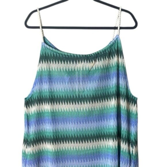 C&C California Womens Halter Top Tunic Size XL Beach Cover up Chevron Vibrant - Picture 3 of 10
